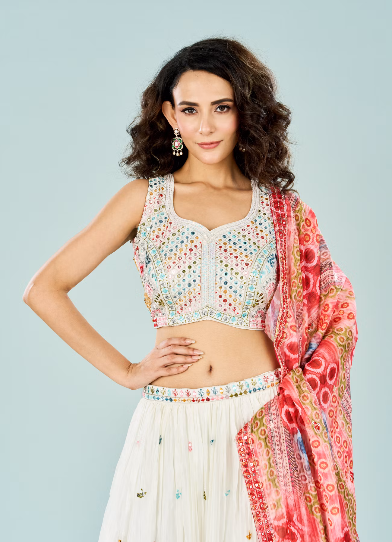 Cream Divine Crepe Lehenga - Image 2